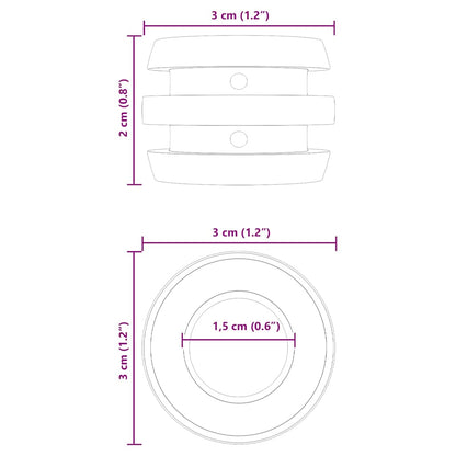 Paracolpi per tavolo da calcio balilla 16 pcs Nero 3 x 3 x 2 cm