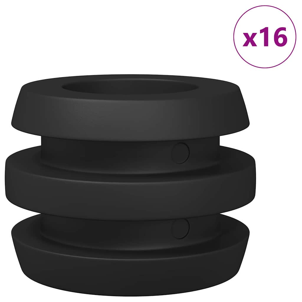 Paracolpi per tavolo da calcio balilla 16 pcs Nero 3 x 3 x 2 cm