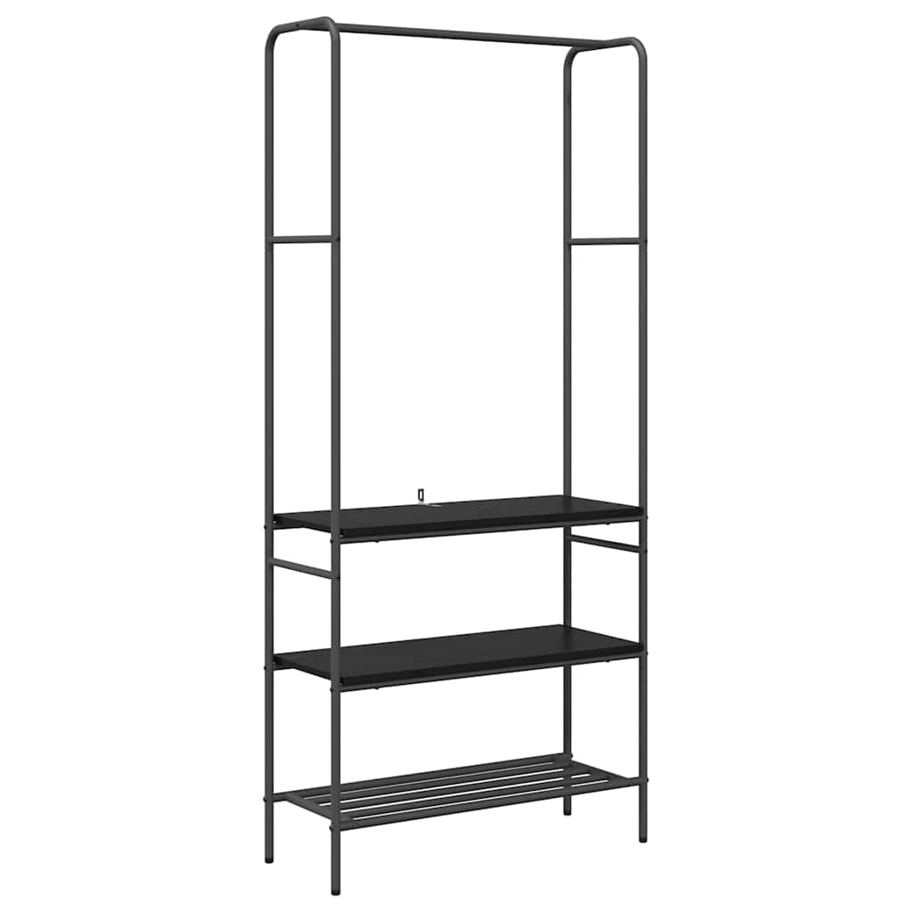 Stendibiancheria Rovere Nero 77 x 30 x 171 cm Legno multistrato