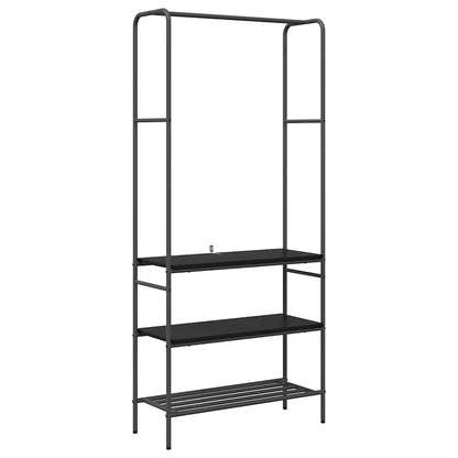 Stendibiancheria Rovere Nero 77 x 30 x 171 cm Legno multistrato