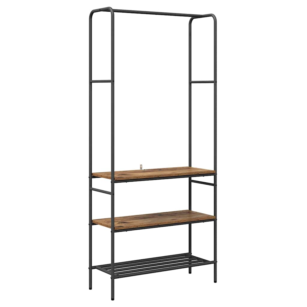 Stendibiancheria con lo scaffale Legno vecchio 77 x 30 x 171 cm