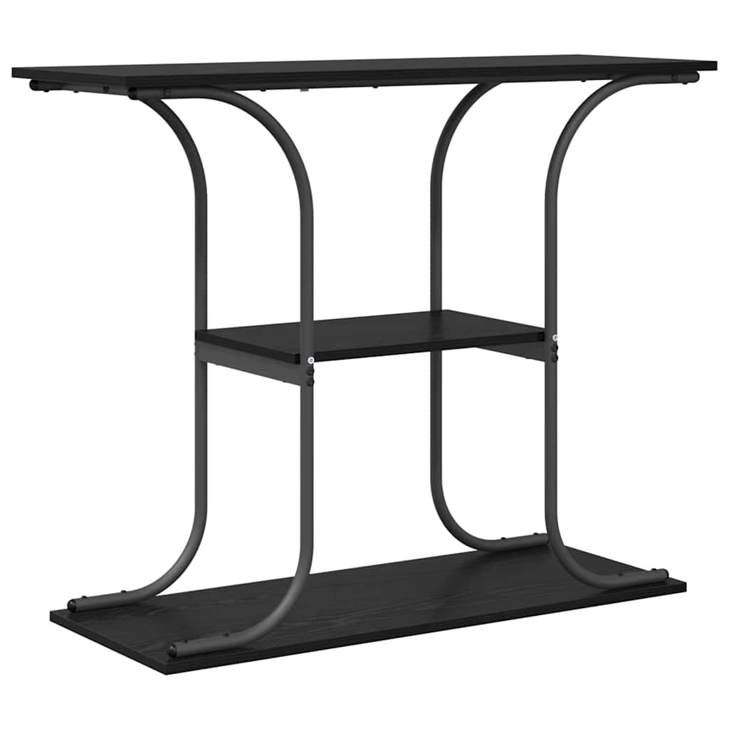 Tavolo consolle con lo scaffale Rovere Nero 101 x 35 x 80,5 cm