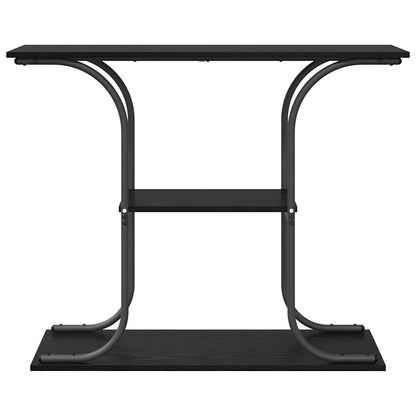 Tavolo consolle con lo scaffale Rovere Nero 101 x 35 x 80,5 cm