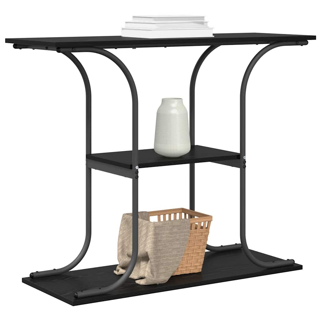Tavolo consolle con lo scaffale Rovere Nero 101 x 35 x 80,5 cm
