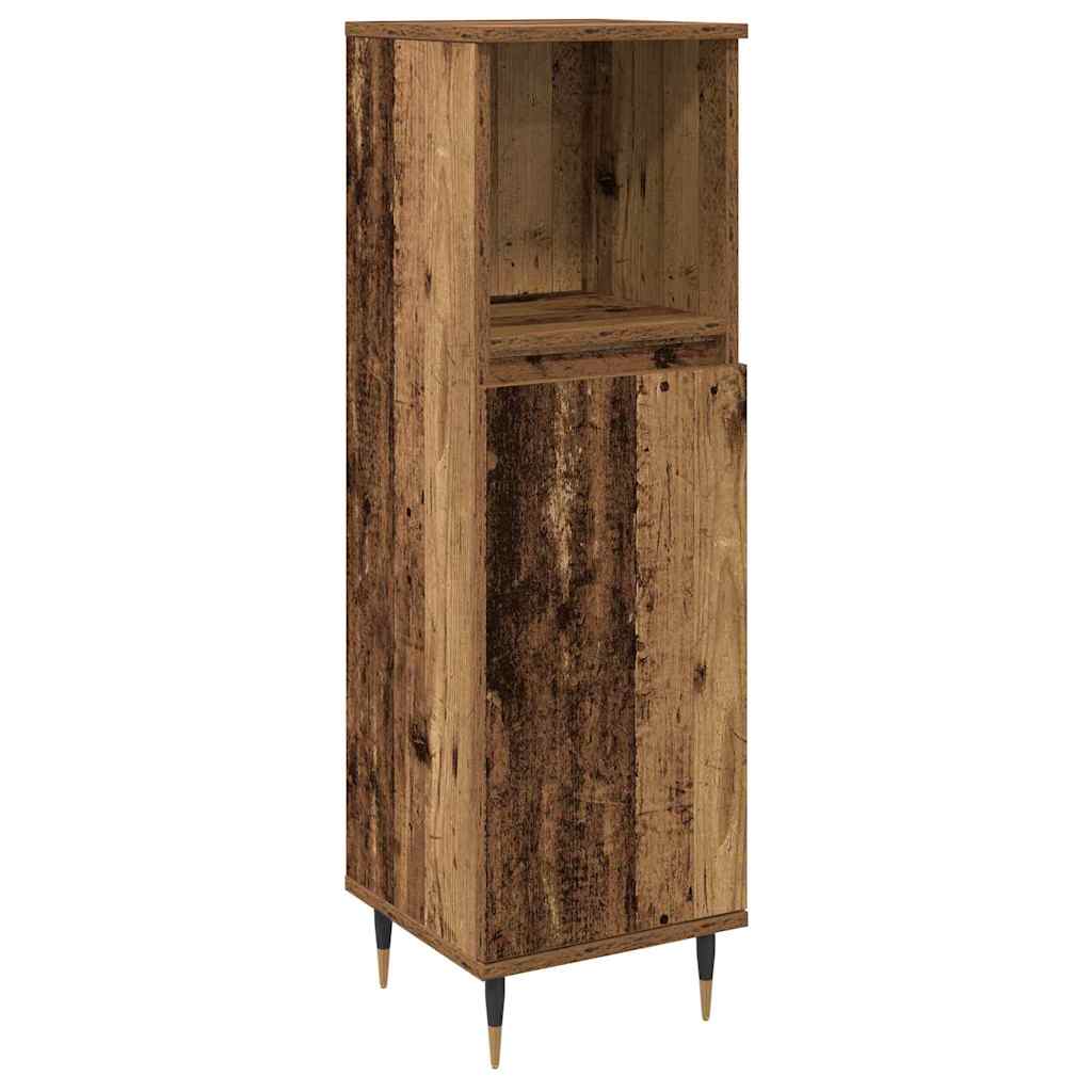 Set di mobili per il bagno con lo scaffale 3 pcs Legno vecchio