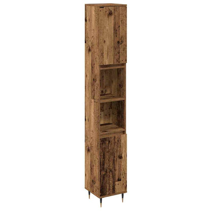 Set di mobili per il bagno con lo scaffale 3 pcs Legno vecchio