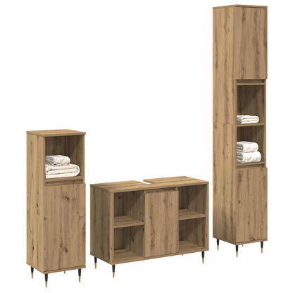 Set di mobili per il bagno con porta 3 pcs Rovere artigianale