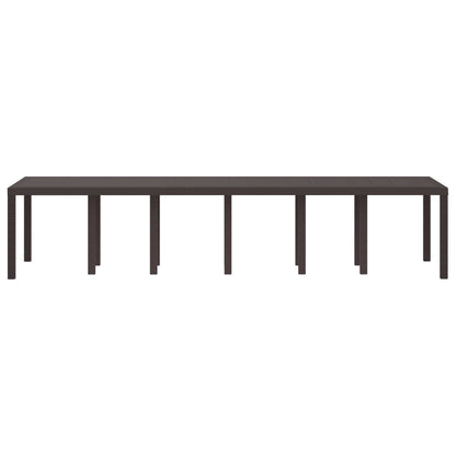 Tavolo da Giardino Marrone 350 x 100 x 74 cm polyrattan