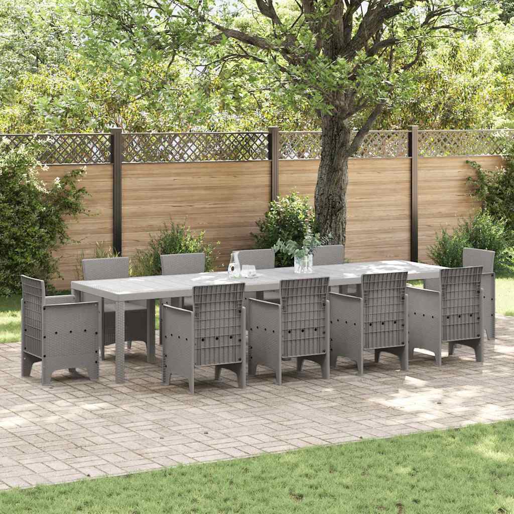 Tavolo da Giardino Grigio chiaro 350 x 100 x 74 cm polyrattan