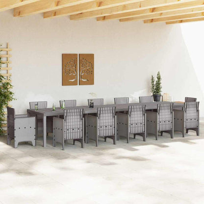 Tavolo da Giardino Grigio chiaro 400 x 100 x 73 cm polyrattan