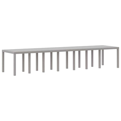 Tavolo da Giardino Grigio chiaro 400 x 100 x 73 cm polyrattan