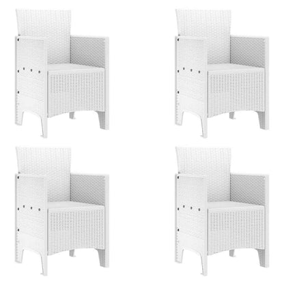 Set da Pranzo per Giardino 5 pcs Bianco Polipropilene