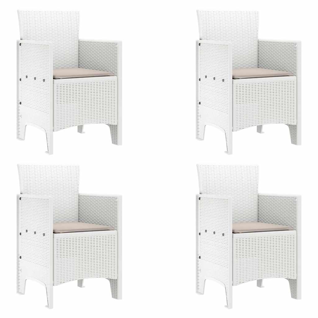 Set da Pranzo per Giardino 5 pcs Bianco Polipropilene