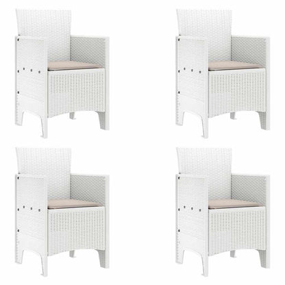 Set da Pranzo per Giardino 5 pcs Bianco Polipropilene