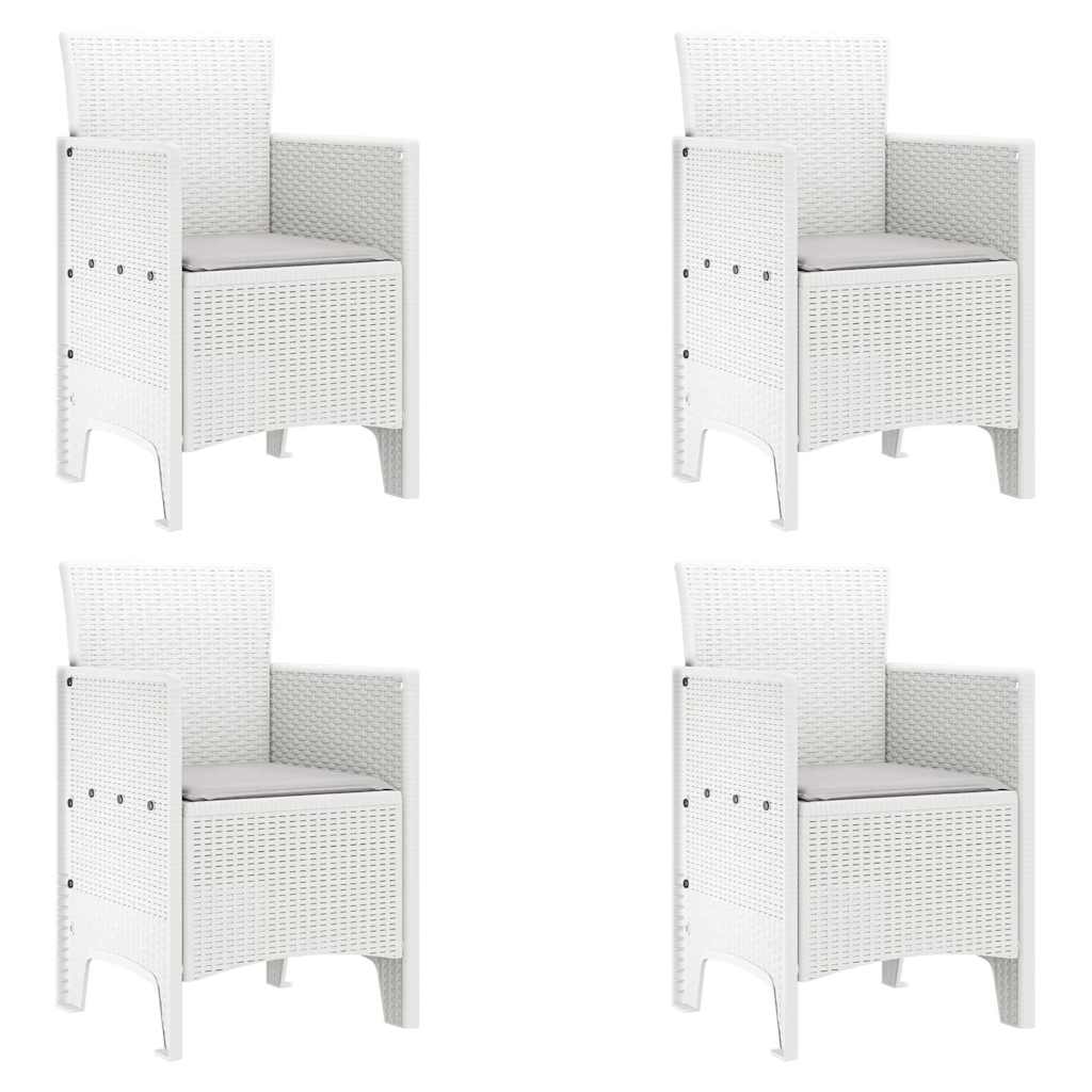 Set da Pranzo per Giardino 5 pcs Bianco Polipropilene
