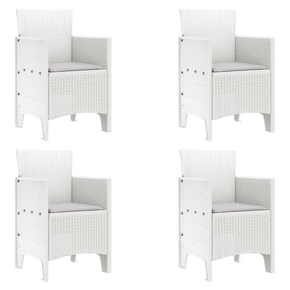 Set da Pranzo per Giardino 5 pcs Bianco Polipropilene