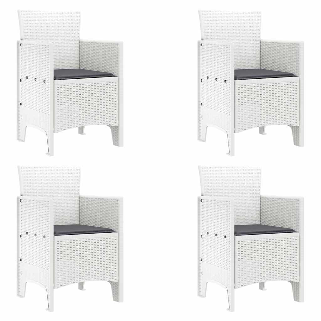 Set da Pranzo per Giardino 5 pcs Bianco Polipropilene