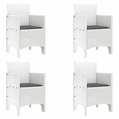Set da Pranzo per Giardino 5 pcs Bianco Polipropilene