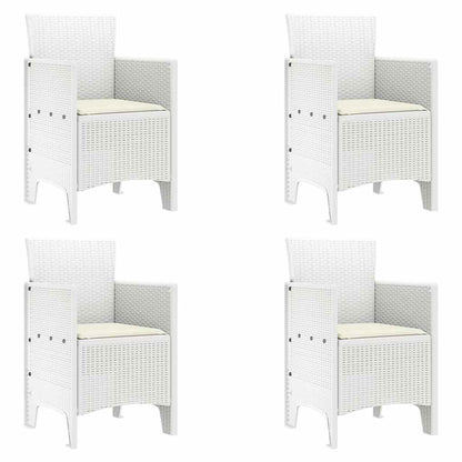 Set da Pranzo per Giardino 5 pcs Bianco Polipropilene