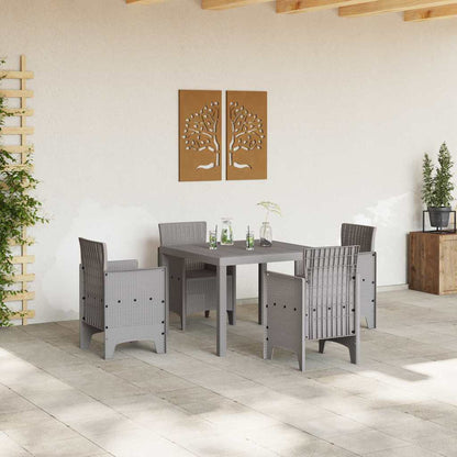 Set da Pranzo per Giardino 5 pcs Grigio chiaro Polipropilene