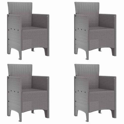 Set da Pranzo per Giardino 5 pcs Grigio chiaro Polipropilene