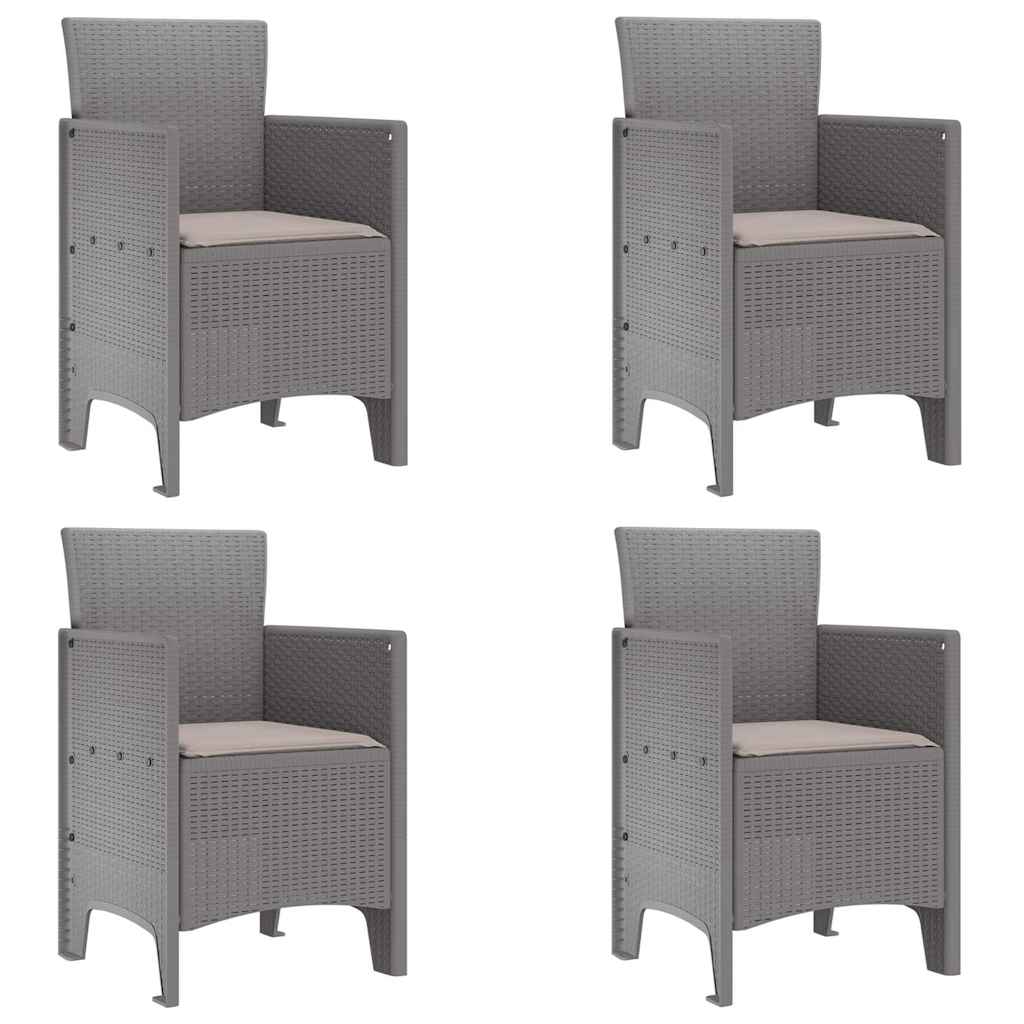 Set da Pranzo per Giardino 5 pcs Grigio chiaro Polipropilene