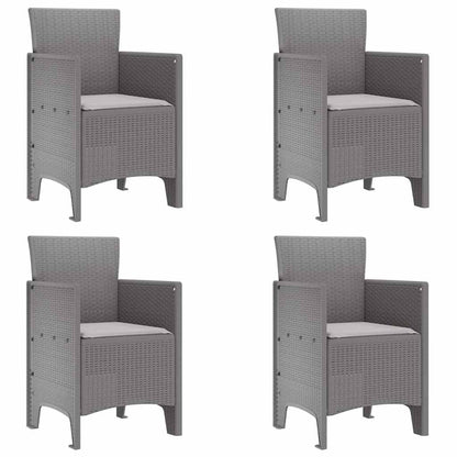 Set da Pranzo per Giardino 5 pcs Grigio chiaro Polipropilene