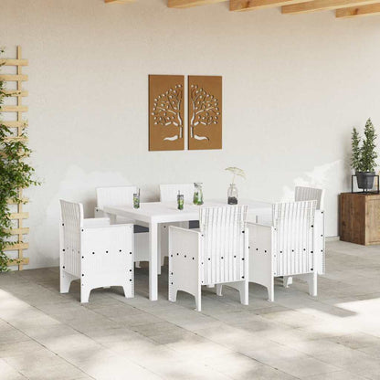 Set da Pranzo per Giardino 7 pcs Bianco Rattan Polt
