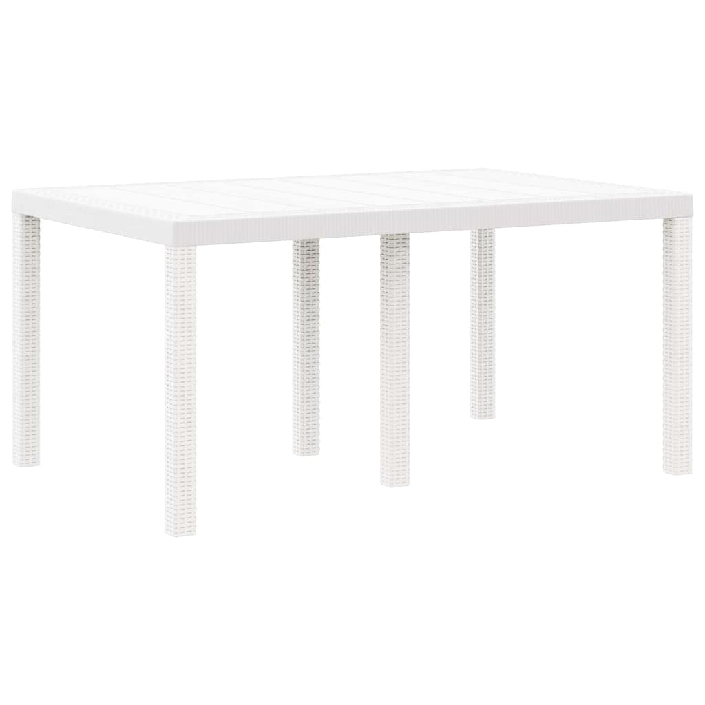 Set da Pranzo per Giardino 7 pcs Bianco Rattan Polt