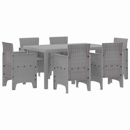 Set da Pranzo per Giardino 7 pcs Grigio chiaro Rattan Polt