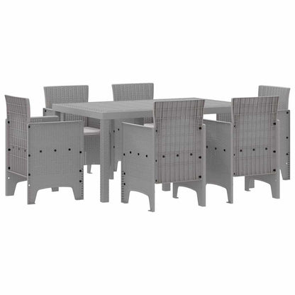 Set da Pranzo per Giardino 7 pcs Grigio chiaro Rattan Polt