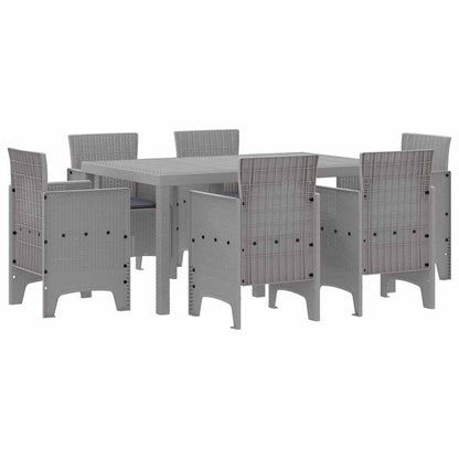 Set da Pranzo per Giardino 7 pcs Grigio chiaro Rattan Polt