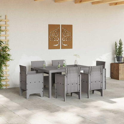 Set da Pranzo per Giardino 7 pcs Grigio chiaro Rattan Polt