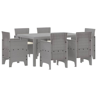 Set da Pranzo per Giardino 7 pcs Grigio chiaro Rattan Polt