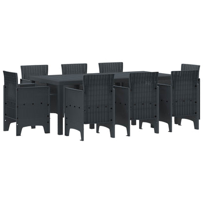 Set da Pranzo per Giardino 9 pcs Antracite Polipropilene