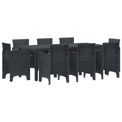Set da Pranzo per Giardino 9 pcs Antracite Polipropilene