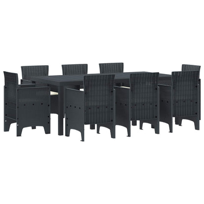 Set da Pranzo per Giardino 9 pcs Antracite Polipropilene