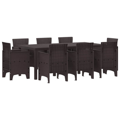 Set da Pranzo per Giardino 9 pcs Marrone Polipropilene