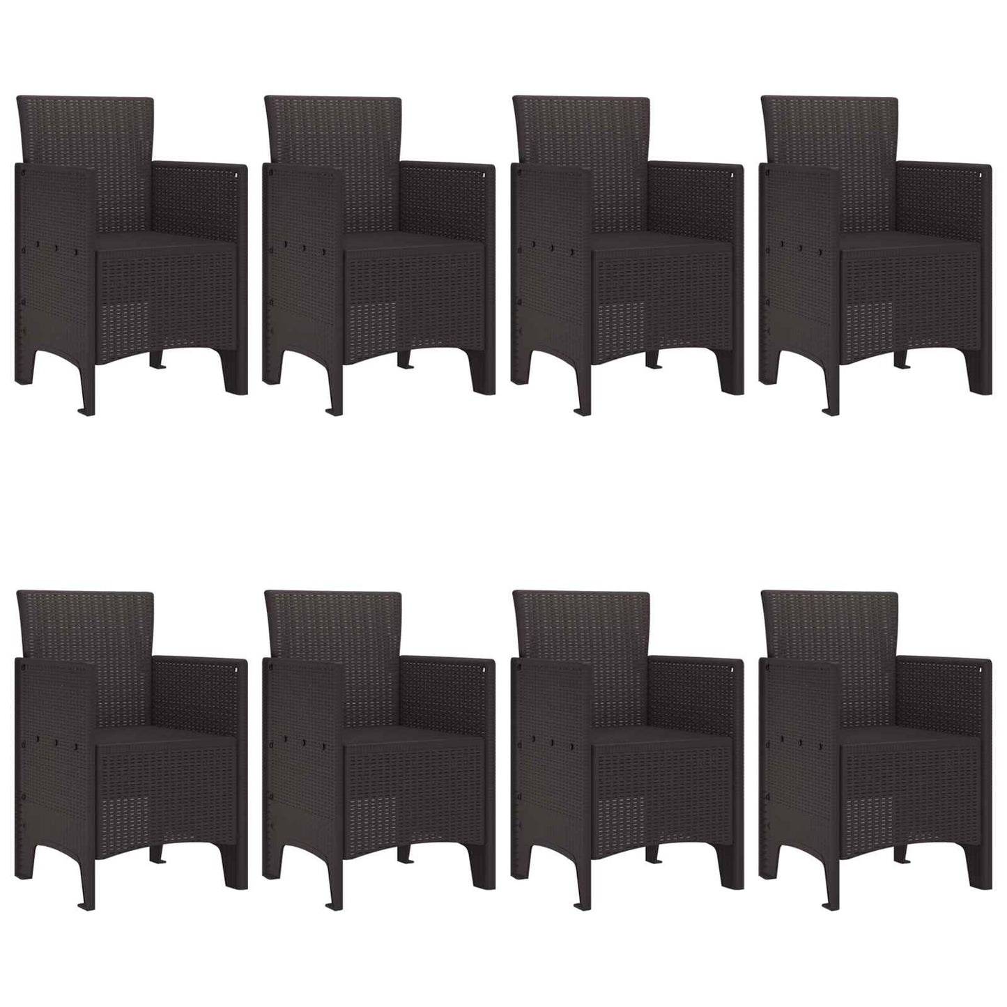 Set da Pranzo per Giardino 9 pcs Marrone Polipropilene