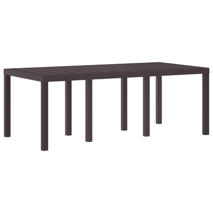 Set da Pranzo per Giardino 9 pcs Marrone Polipropilene