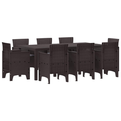 Set da Pranzo per Giardino 9 pcs Marrone Polipropilene