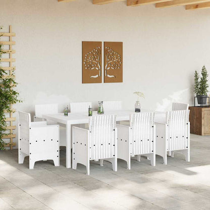 Set da Pranzo per Giardino 9 pcs Bianco Polipropilene