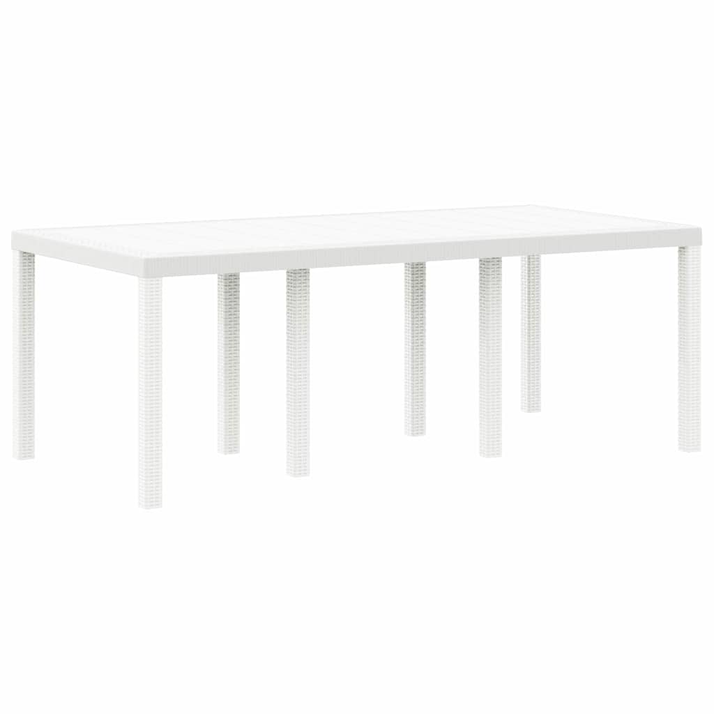 Set da Pranzo per Giardino 9 pcs Bianco Polipropilene