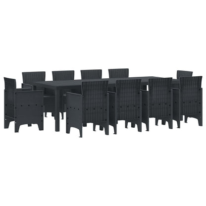 Set da Pranzo per Giardino 11 pcs Antracite Polipropilene