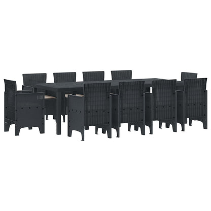 Set da Pranzo per Giardino 11 pcs Antracite Polipropilene