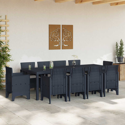 Set da Pranzo per Giardino 11 pcs Antracite Polipropilene