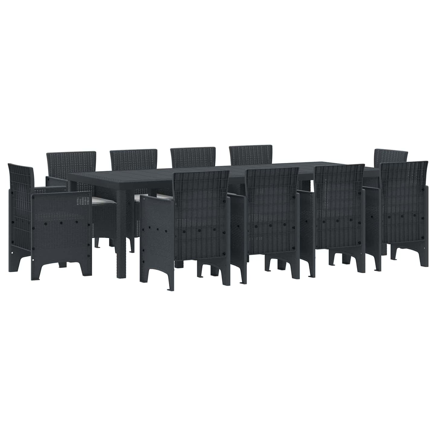 Set da Pranzo per Giardino 11 pcs Antracite Polipropilene