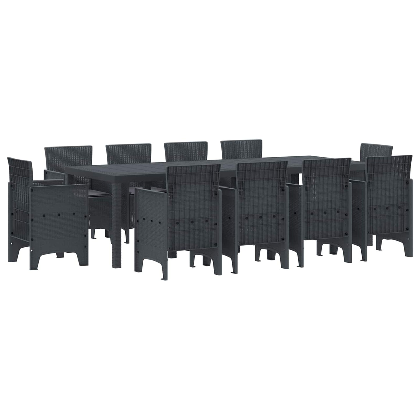 Set da Pranzo per Giardino 11 pcs Antracite Polipropilene