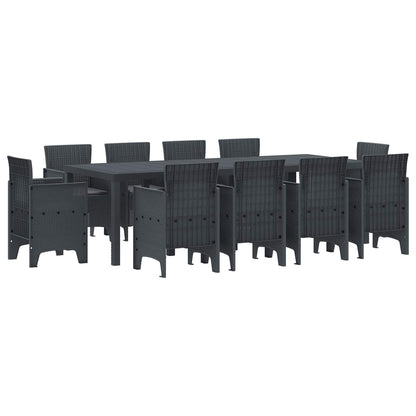 Set da Pranzo per Giardino 11 pcs Antracite Polipropilene