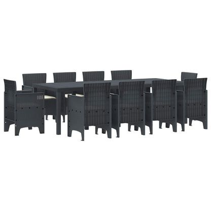 Set da Pranzo per Giardino 11 pcs Antracite Polipropilene
